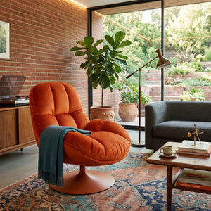   Velvet Swivel Lounge Chair | Oroa.com
