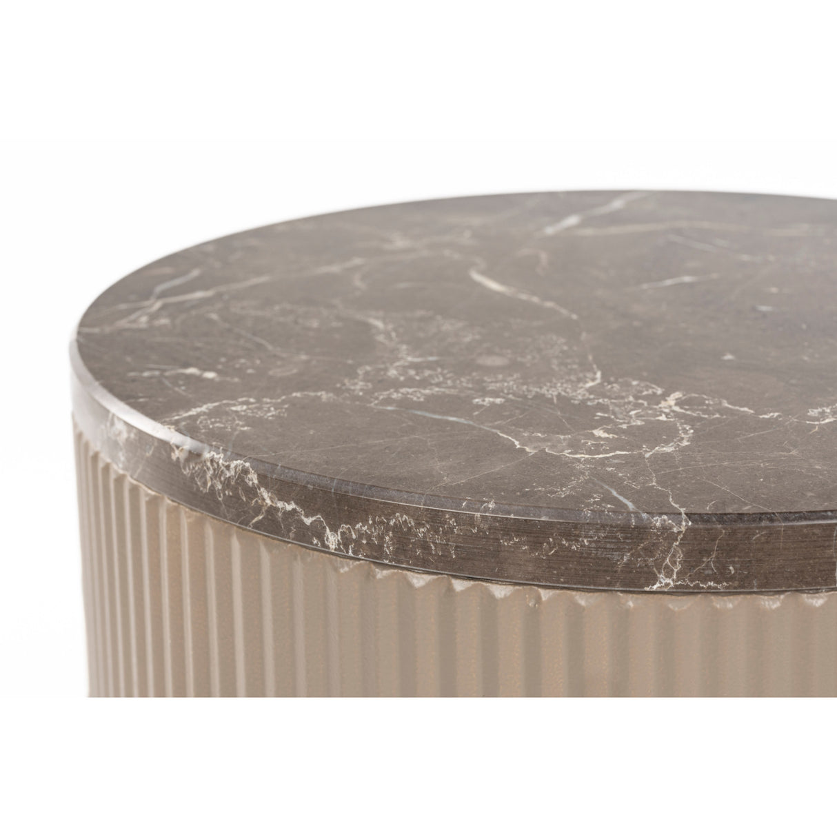  Beige Marble Round Side Table | Oroa.com
