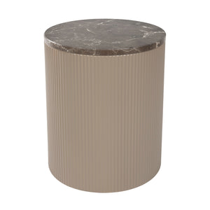   Beige Marble Round Side Table | Oroa.com