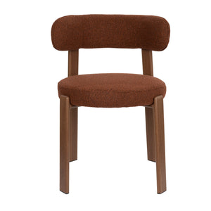   Brown Fabric Rounded Dining Chairs (2) | Oroa.com