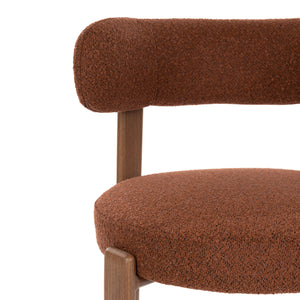   Brown Fabric Rounded Dining Chairs (2) | Oroa.com