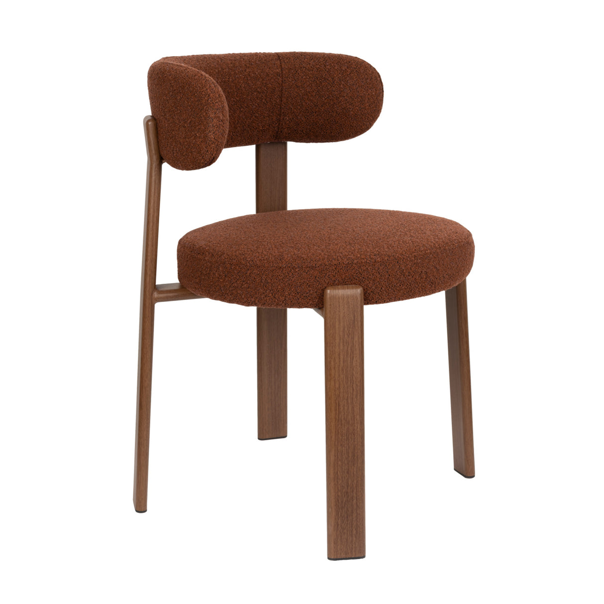   Brown Fabric Rounded Dining Chairs (2) | Oroa.com