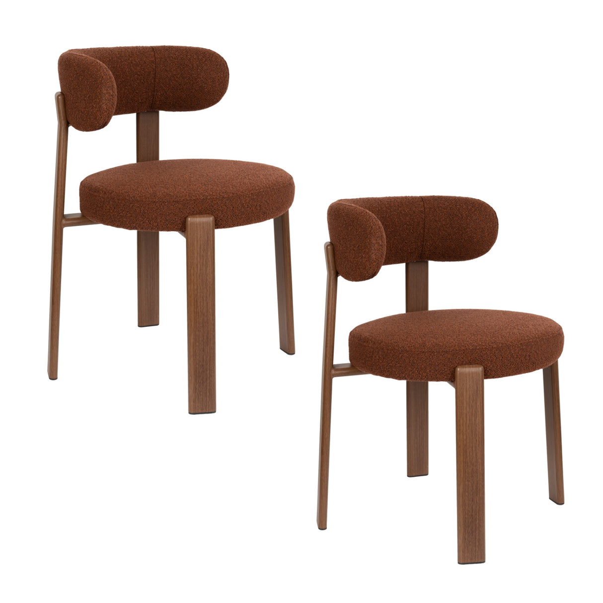   Brown Fabric Rounded Dining Chairs (2) | Oroa.com