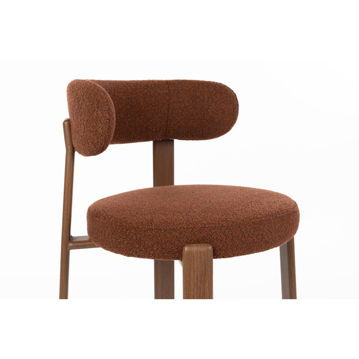  Brown Fabric Rounded Dining Chairs (2) | Oroa.com