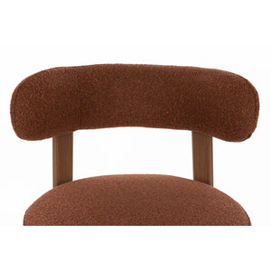   Brown Fabric Rounded Dining Chairs (2) | Oroa.com