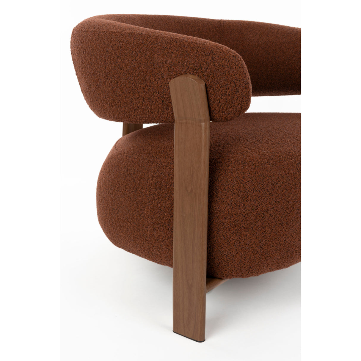   Brown Fabric Rounded Lounge Chair | Oroa.com