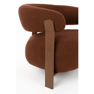   Brown Fabric Rounded Lounge Chair | Oroa.com