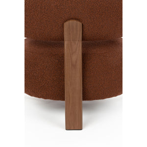   Brown Fabric Rounded Lounge Chair | Oroa.com