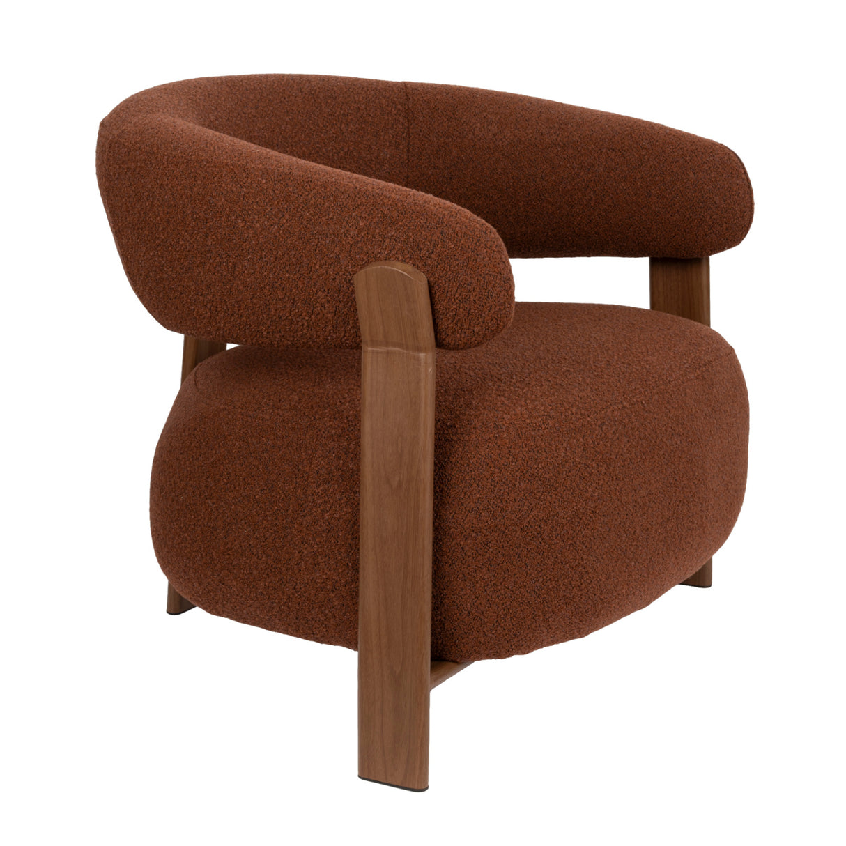   Brown Fabric Rounded Lounge Chair | Oroa.com
