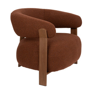   Brown Fabric Rounded Lounge Chair | Oroa.com