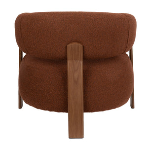   Brown Fabric Rounded Lounge Chair | Oroa.com