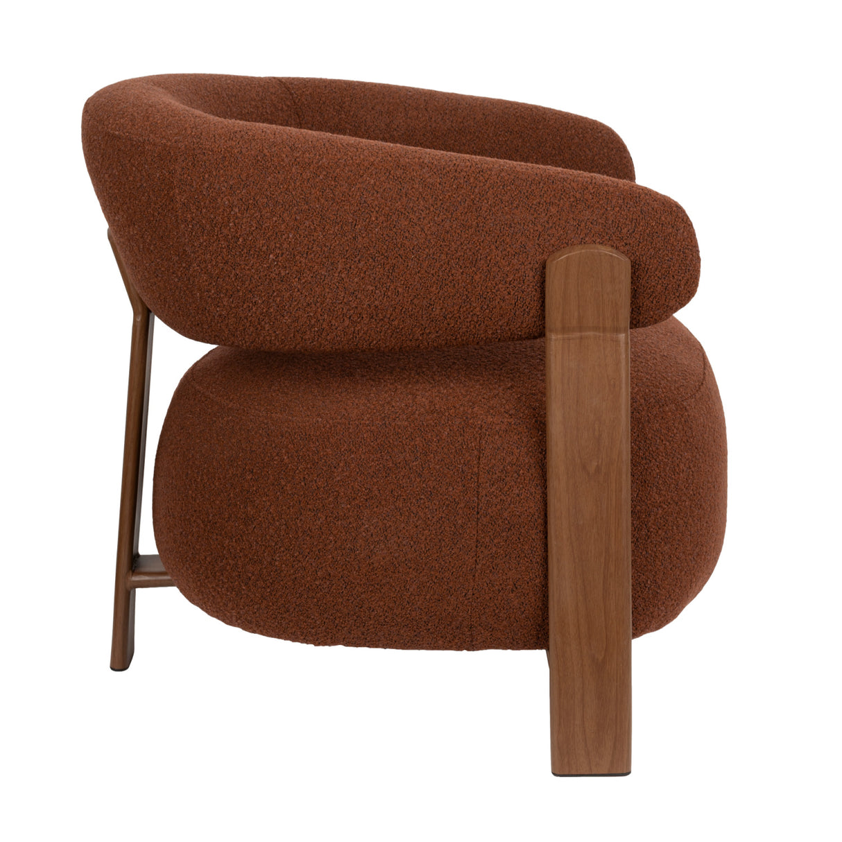   Brown Fabric Rounded Lounge Chair | Oroa.com