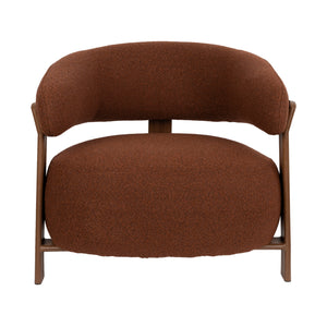   Brown Fabric Rounded Lounge Chair | Oroa.com