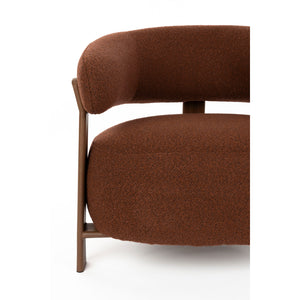  Brown Fabric Rounded Lounge Chair | Oroa.com