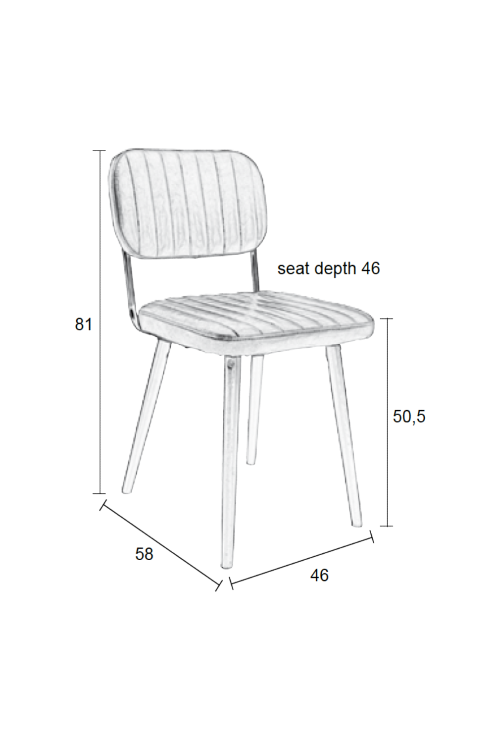 Channeled Leather Dining Chair | DF Jake | Oroa.com