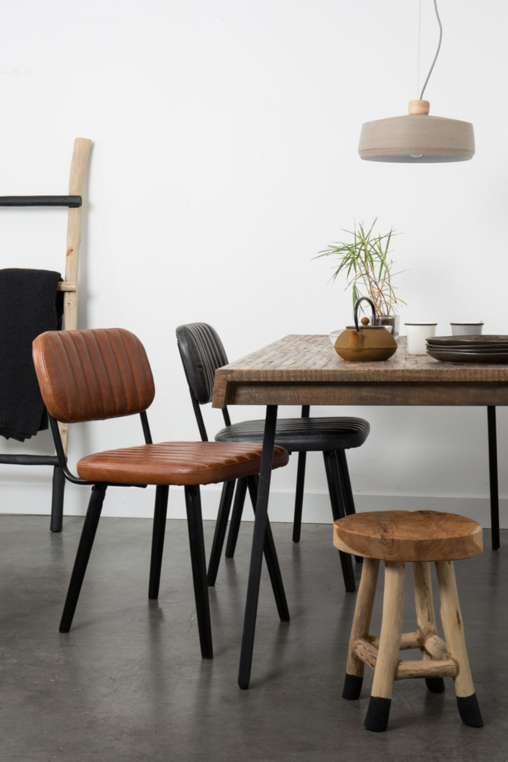 Channeled Leather Dining Chair | DF Jake | Oroa.com