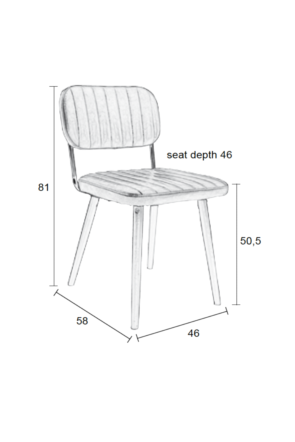 Channeled Leather Dining Chair | DF Jake | Oroa.com