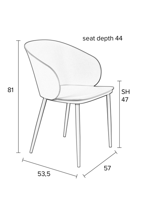 Curved Back Dining Chairs (2) | DF Gigi | Oroa.com