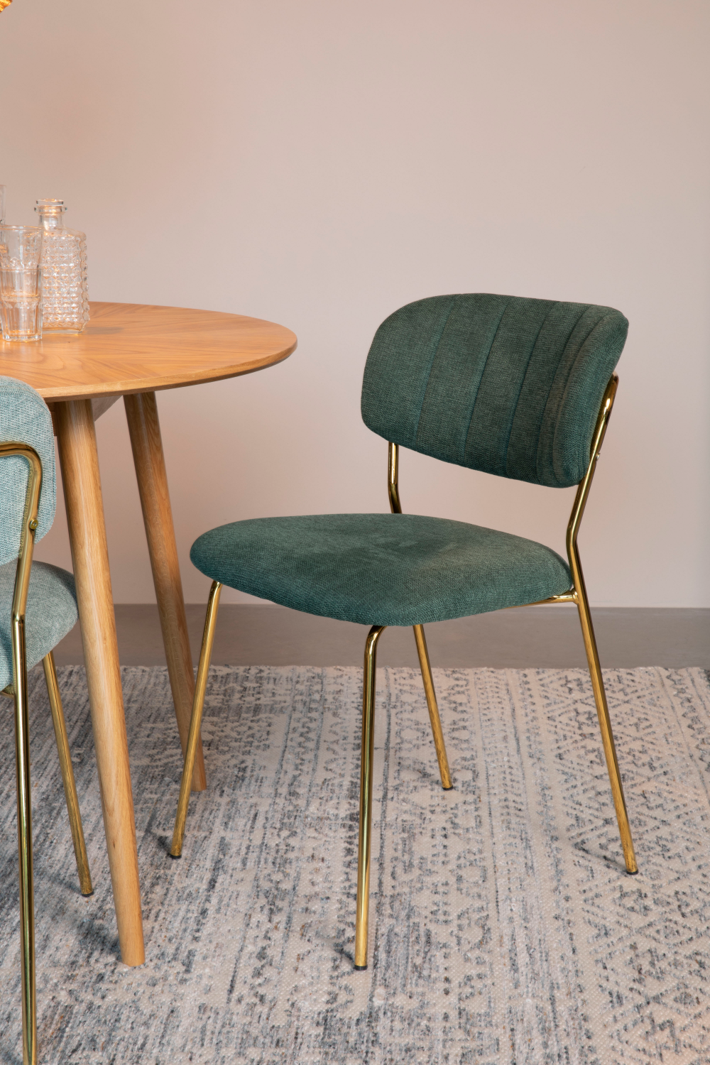 Mixed Fabric Upholstered Dining Chairs (2) | DF Jolien | OROA.com
