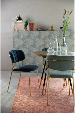 Mixed Fabric Upholstered Dining Chairs (2) | DF Jolien | OROA.com