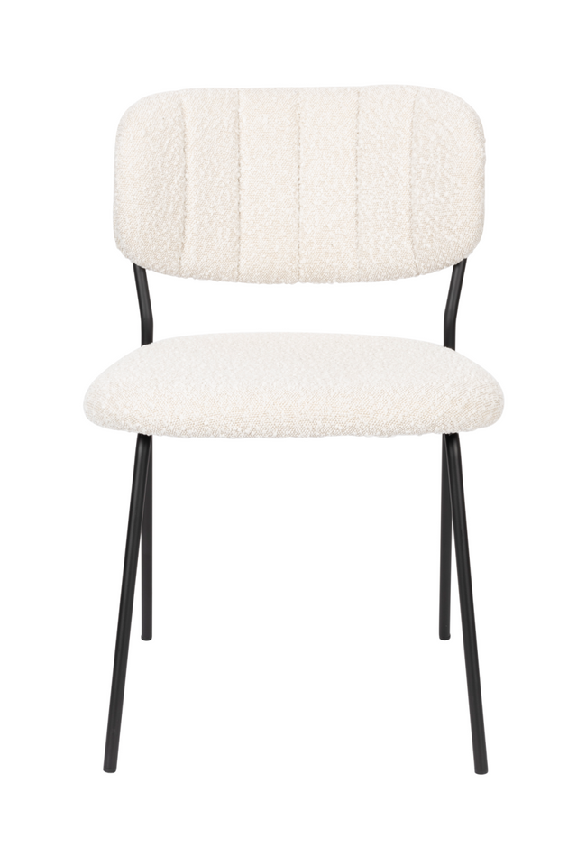 White Bouclé Dining Chairs (2) | DF Jolien | OROA.com