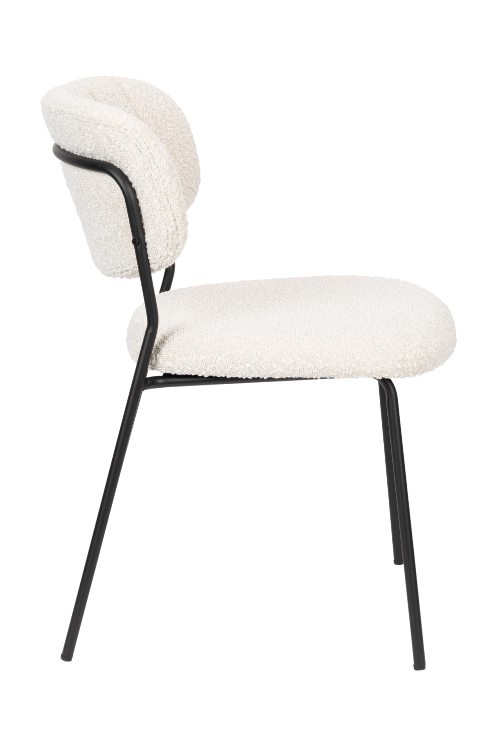 White Bouclé Dining Chairs (2) | DF Jolien | OROA.com