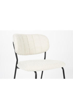 White Bouclé Dining Chairs (2) | DF Jolien | OROA.com