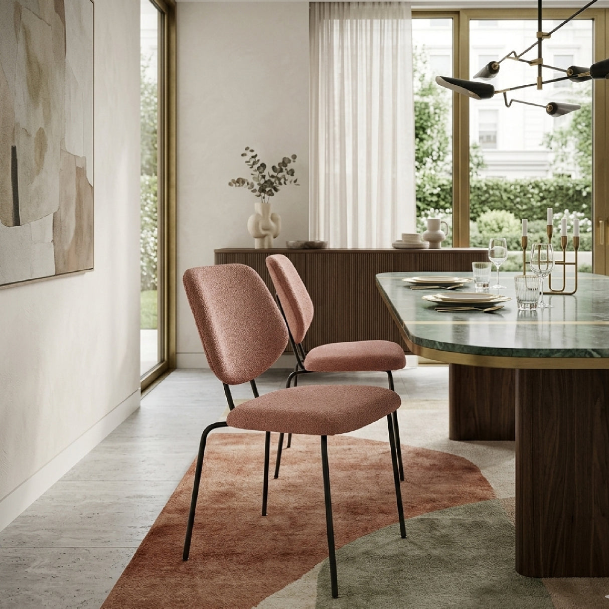  Modern European furniture - Metal Framed Dining Chairs (2) - www.oroa.com | Oroa.com