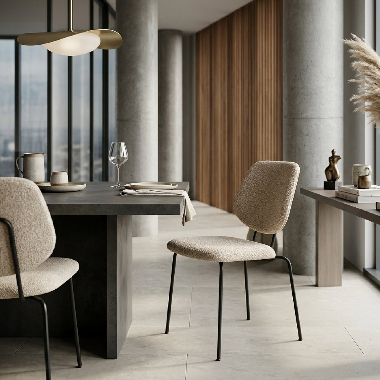   Modern European furniture - Metal Framed Dining Chairs (2) - www.oroa.com | Oroa.com