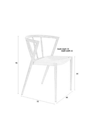 Woven Paper Seat Dining Chairs (2) | DF Che | Oroa.com