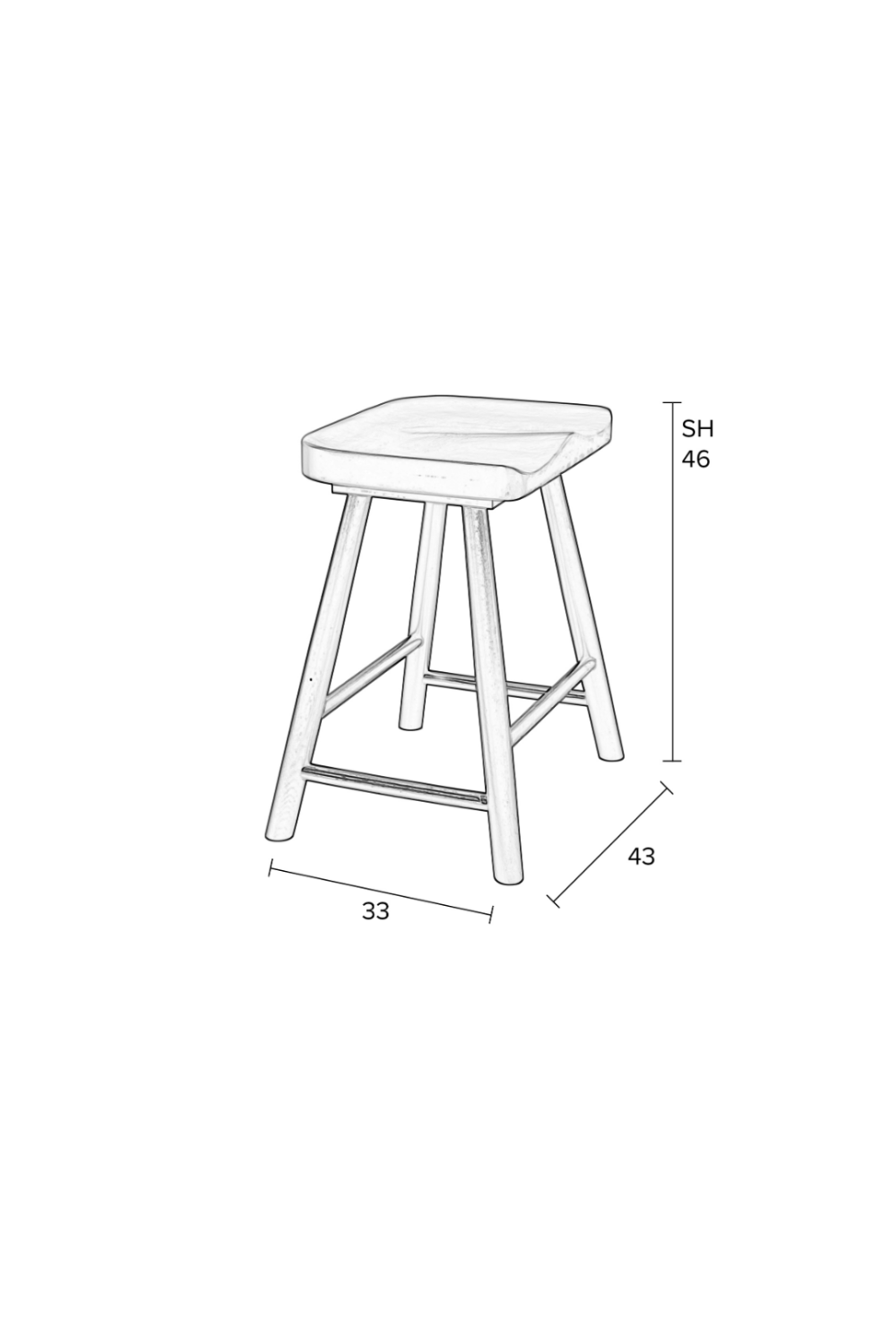 Solid Oak Stool | DF Vander | OROA.com