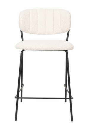   White Bouclé Counter Stools (2) | Oroa.com