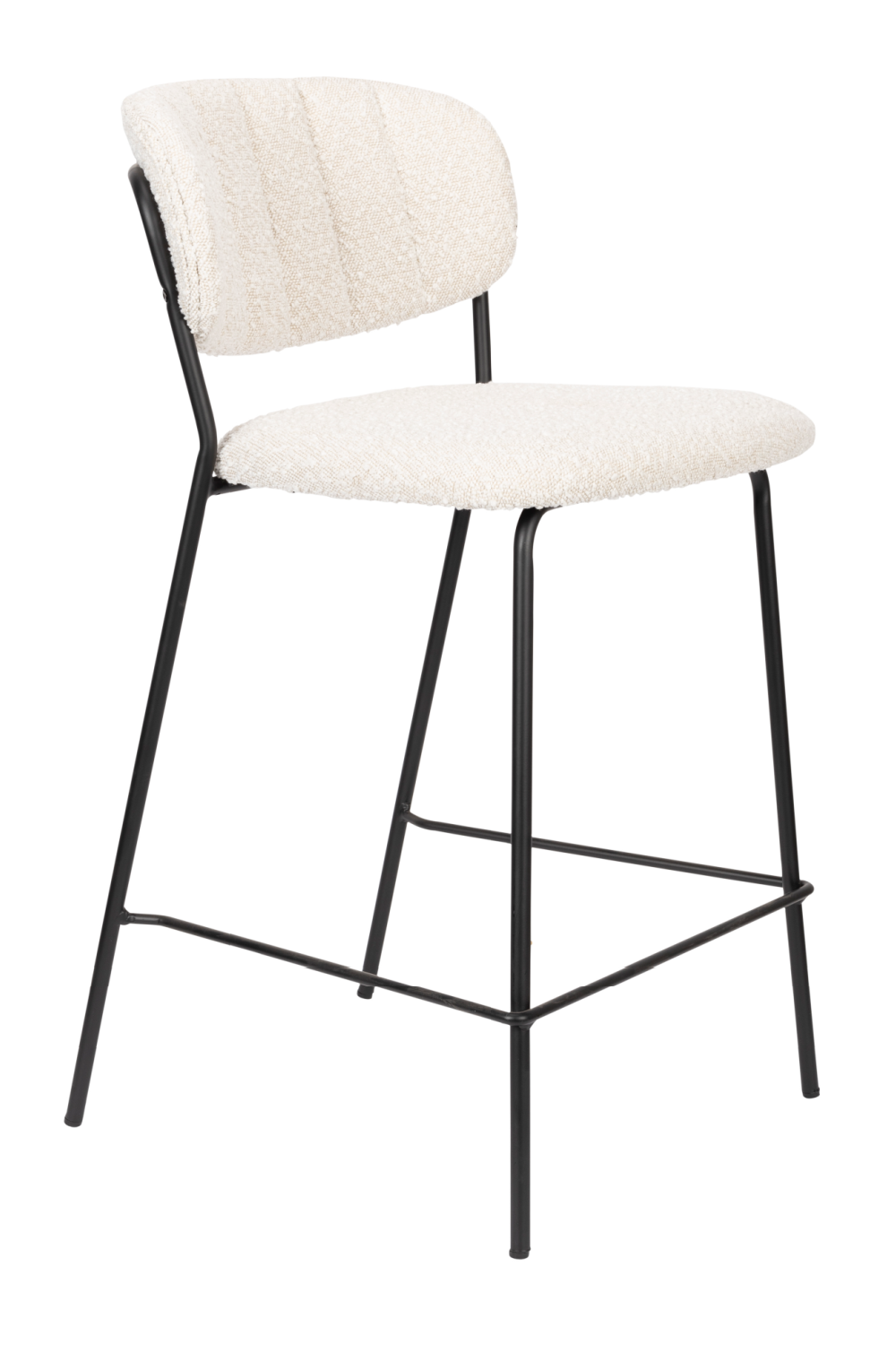   White Bouclé Counter Stools (2) | Oroa.com