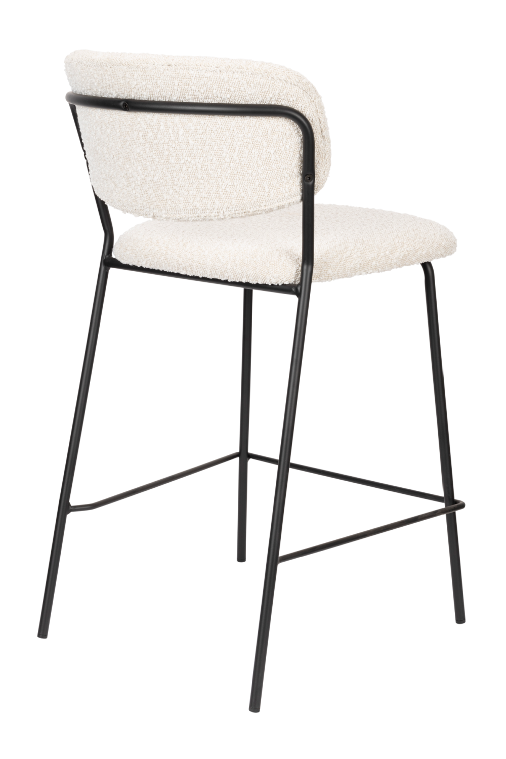   White Bouclé Counter Stools (2) | Oroa.com