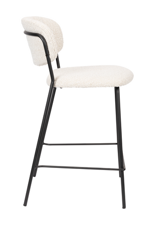   White Bouclé Counter Stools (2) | Oroa.com