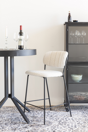   White Bouclé Counter Stools (2) | Oroa.com