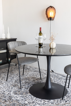 Marble Finish Pedestal Dining Table | DF Maru | Oroa.com