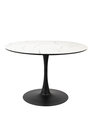 Marble Finish Pedestal Dining Table | DF Maru | Oroa.com