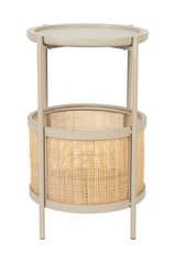 Rattan Accented Side Table | DF Makoto | OROA.com