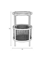 Rattan Accented Side Table | DF Makoto | OROA.com