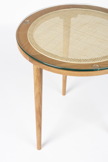Natural Rattan Modern Side Table | DF Haru | OROA.com
