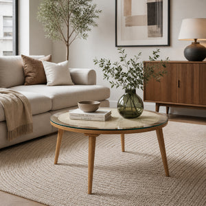   Round Oak Coffee Table | Oroa.com