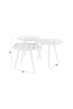 Teak Modern Coffee Table Set (3) | DF Cuties | OROA.com