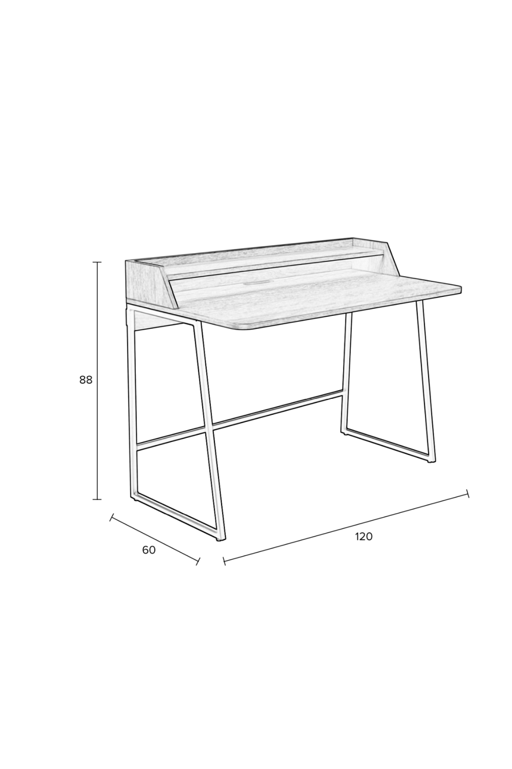 Black Wooden Desk | DF Giorgio | OROA.com