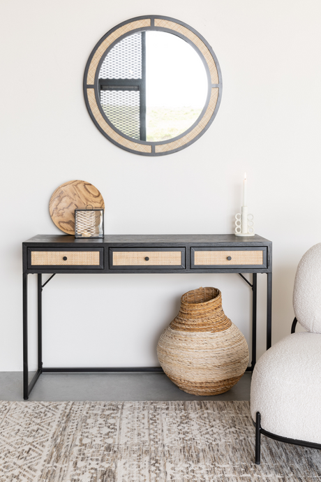   Modern Black Wood Console Table | Oroa.com