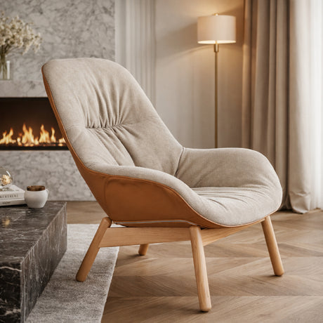   Beige Modern Lounge Chair | Oroa.com