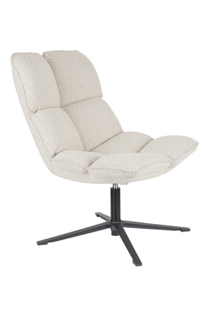 Channeled White Lounge Chair | DF Bros | OROA.com