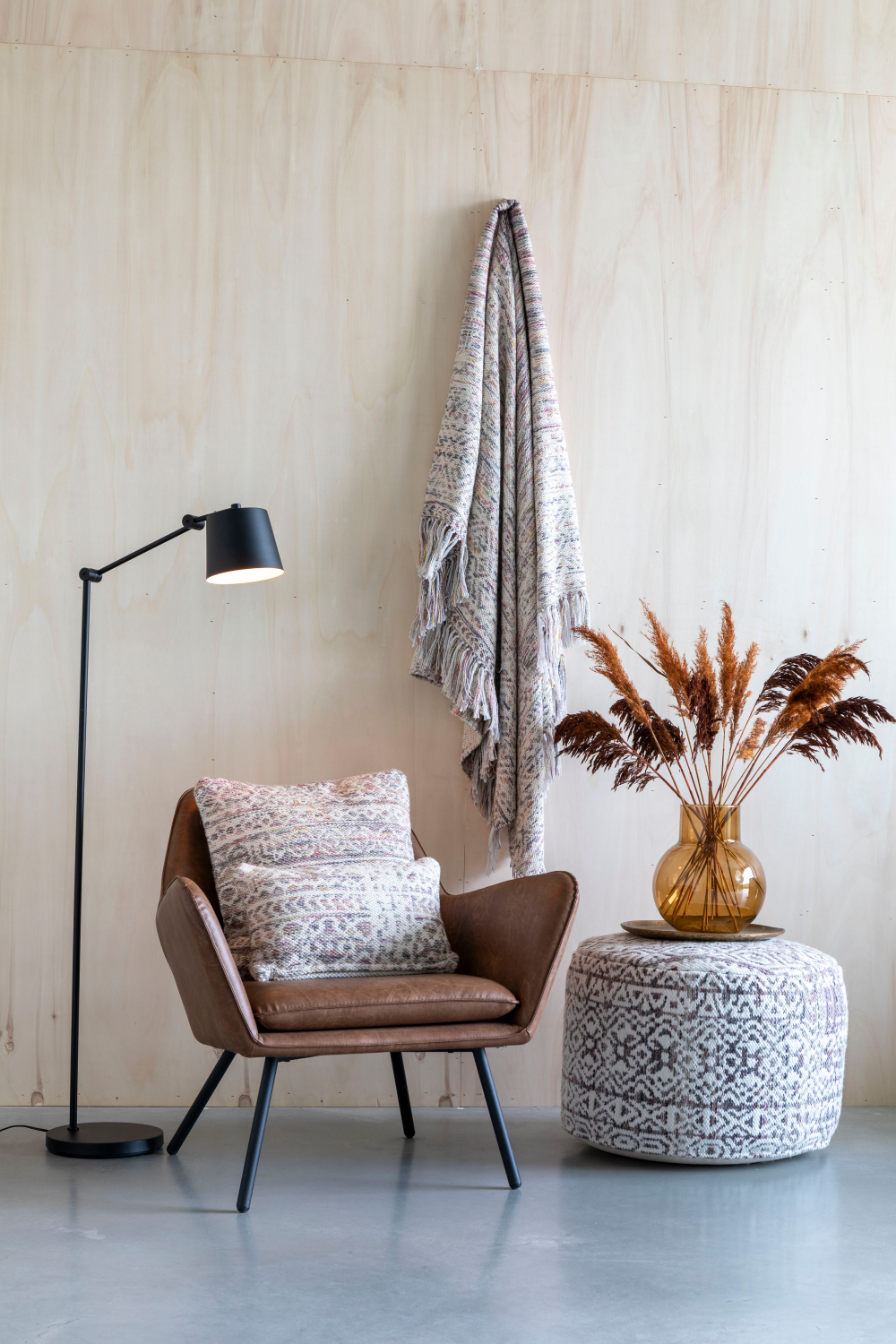 Printed Fabric Boho Pouf | DF Liv | Oroa.com