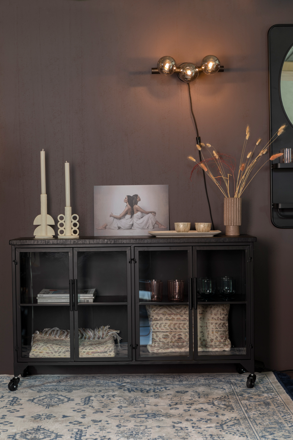 Lacquered Black Low Cabinet | DF Ferre | OROA.com