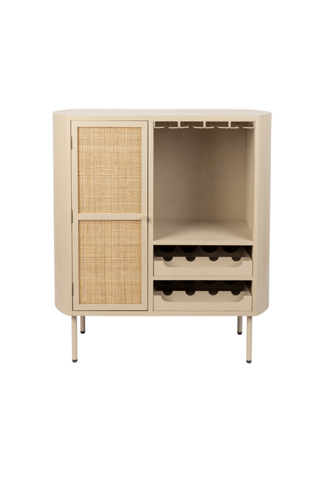 Beige Wooden Wine Cabinet | DF Amaya | OROA.com